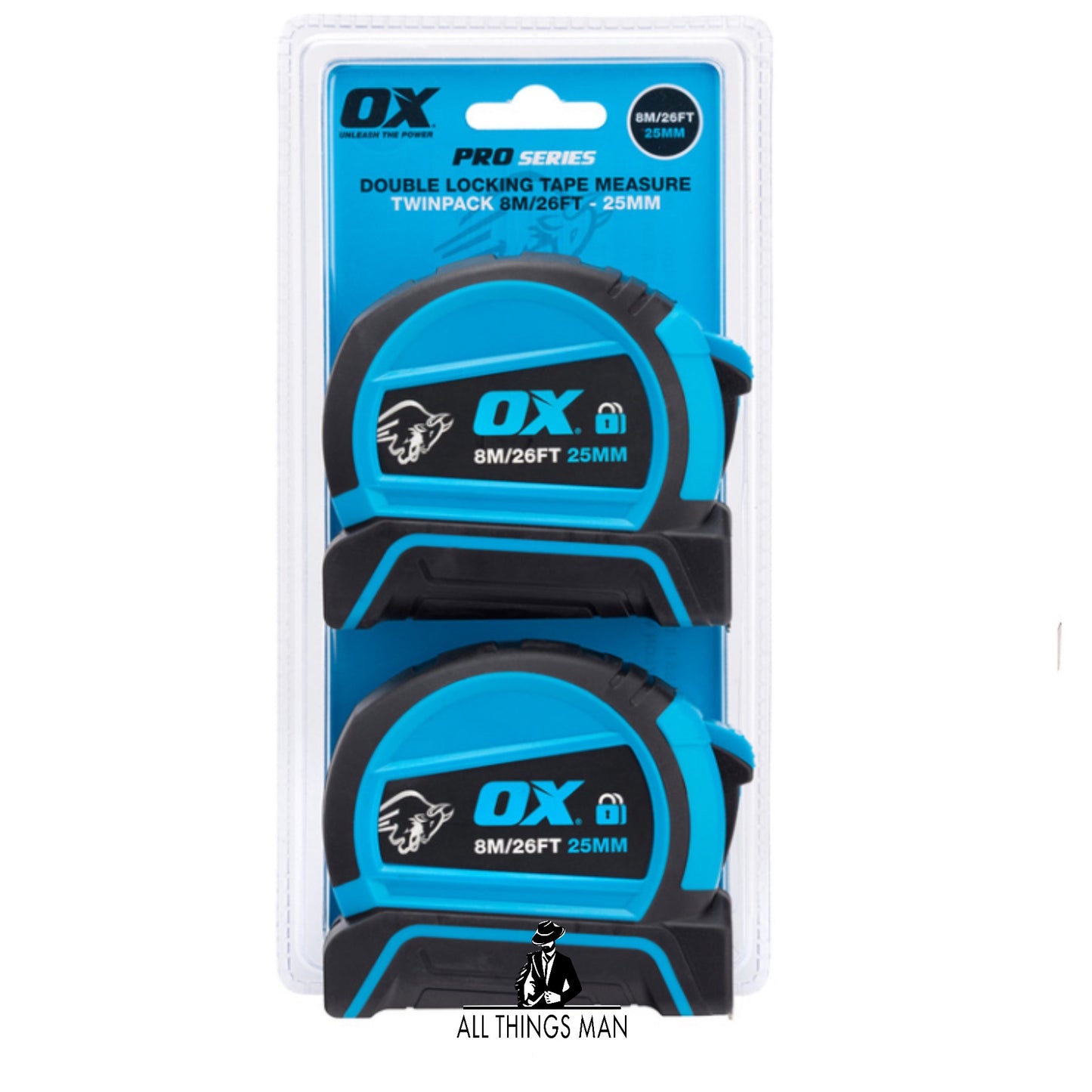 OX Pro Double Locking Tape Measure 8m.   ATM.T.TM01B