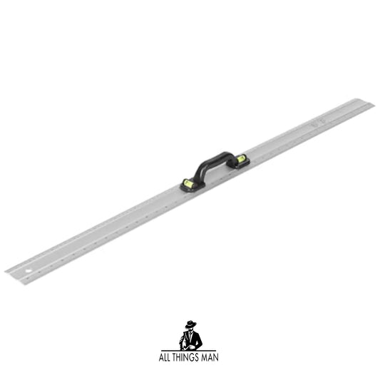 Jazooli Aluminium Metal Ruler & Spirit Level, 1000mm Length with Inch and CM Measurements, Two Spirit Gauges (90 and 180 Degree), Handle - Professional Hand Tools.    ATM.T.R01B