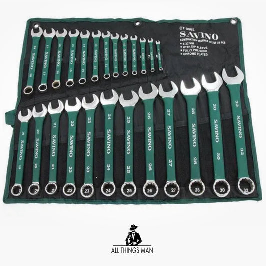 SPANNER SET 25P SOFT GRIP METRIC 6MM - 32MM COMBINATION WRENCH RING OPEN ATM.T.SW01C