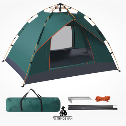 3-4 Man Automatic Instant Double Layer Pop -Up Camping Tent Waterproof  Outdoor