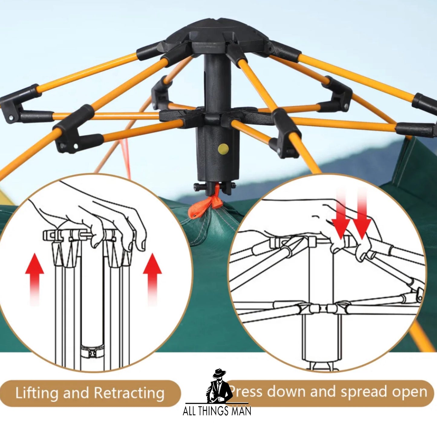 3-4 man outomatiese kits dubbellaag pop-up kamptent waterdig buite