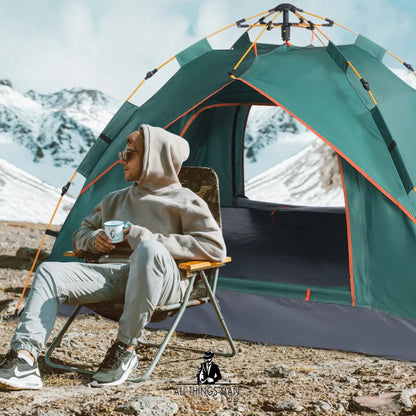 3-4 Man Automatic Instant Double Layer Pop -Up Camping Tent Waterproof  Outdoor