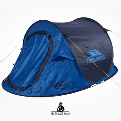 Trespass 2 Man Pop Up Tent Waterproof For Camping Hiking Festival Swift