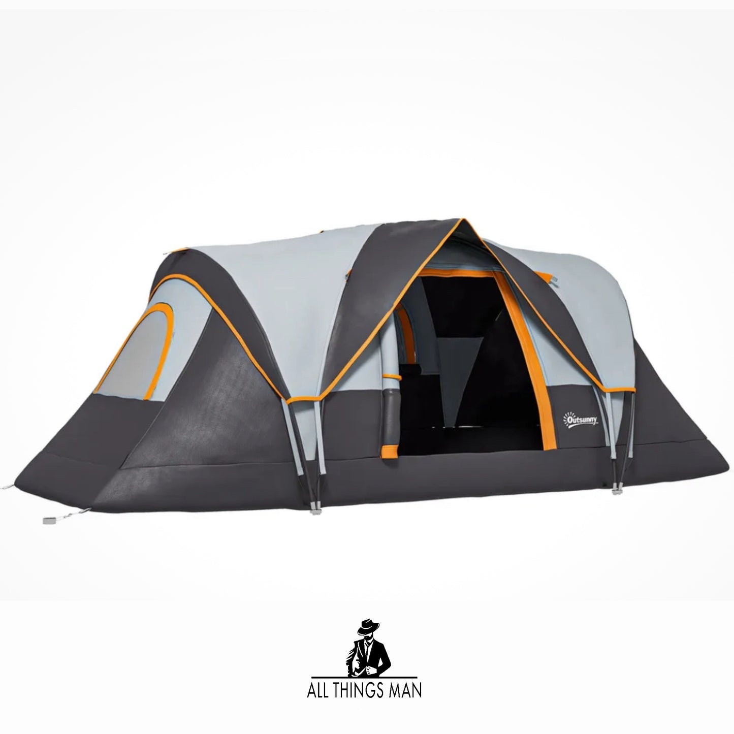 Outdoor Camping Tent For 5-6 Man with Fibreglass Poles Steel Frame Carry Bag