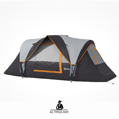 Outdoor Camping Tent For 5-6 Man with Fibreglass Poles Steel Frame Carry Bag