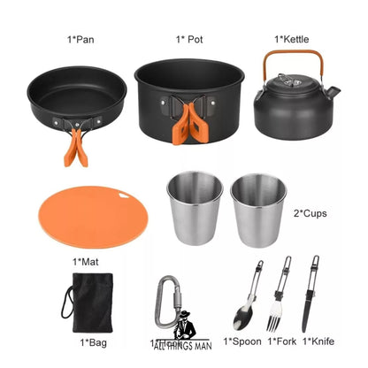 13 Pcs Camping Cookware Set Nonstick Outdoor Aluminum Lightweight Camping Pan UK