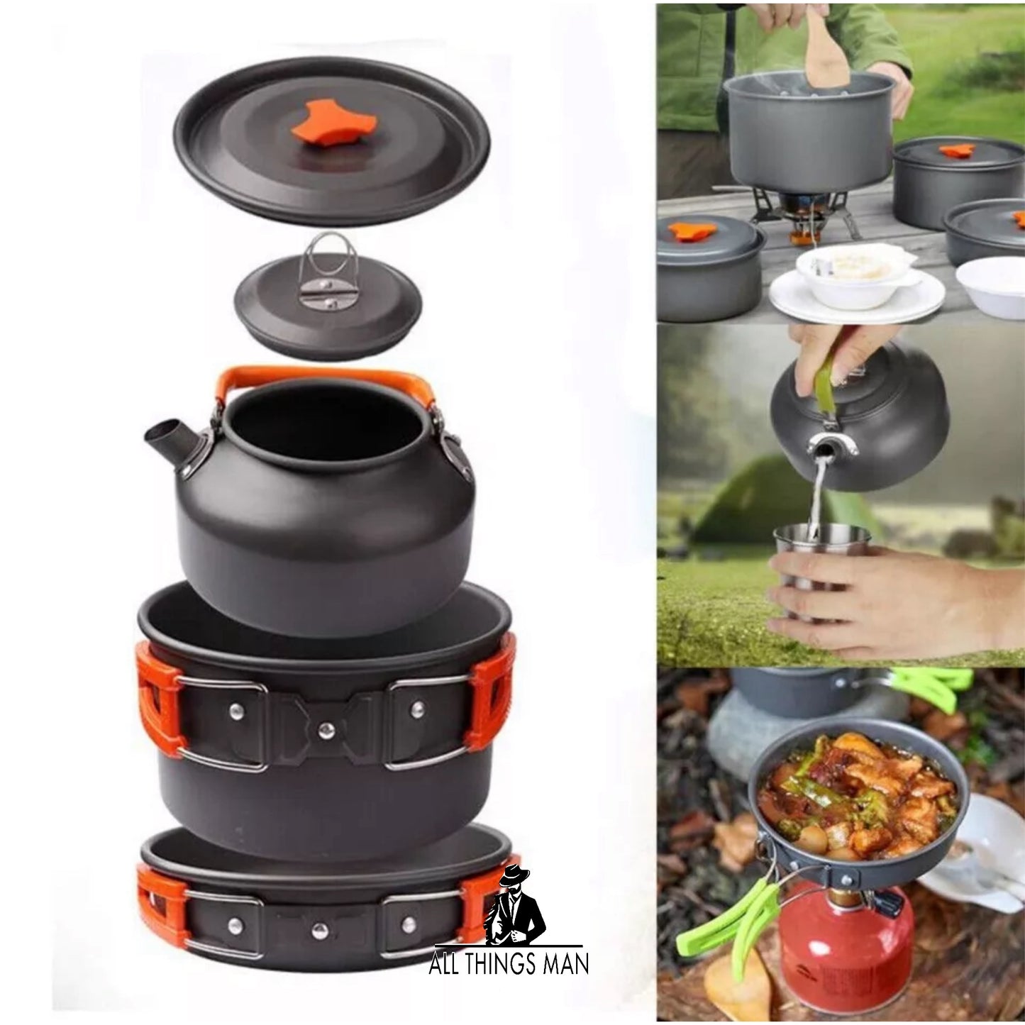 13 Pcs Camping Cookware Set Nonstick Outdoor Aluminum Lightweight Camping Pan UK