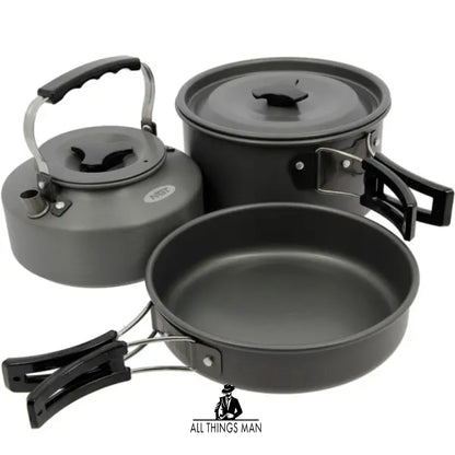 NGT 3 Piece Cook Set & Cutlery Camping Outdoor Cooking