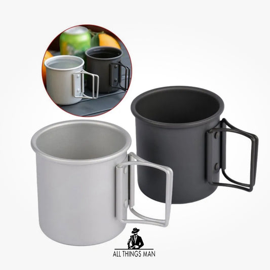 Camping Mug Titanium Cup Tourist Tableware Picnic Utensils Outdoor Kitchen