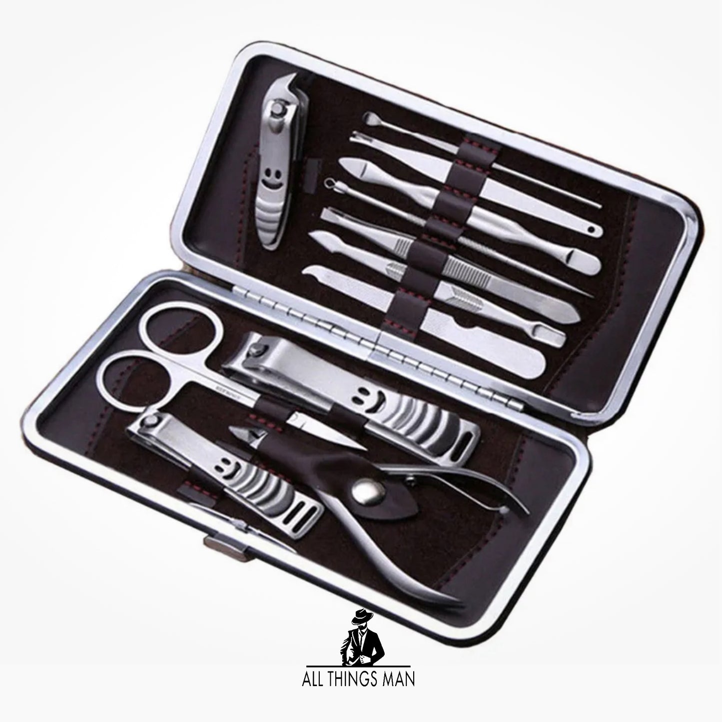 Mans Manicure Pedicure Stel Vinger Toon Nael Clippers Skêr Versorging Kit