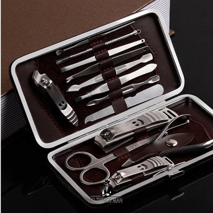 Mans Manicure Pedicure Stel Vinger Toon Nael Clippers Skêr Versorging Kit