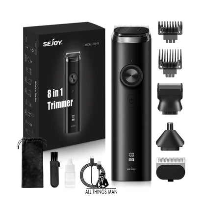 SEJOY 8IN1 Cordless Men Hair Clippers Beard Nose Trimmer Grooming Kit Waterproof