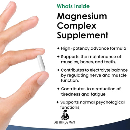 Magnesium Glycinate 4-in-1 Complex 2000mg - Hoë Sterkte Magnesium Kapsules