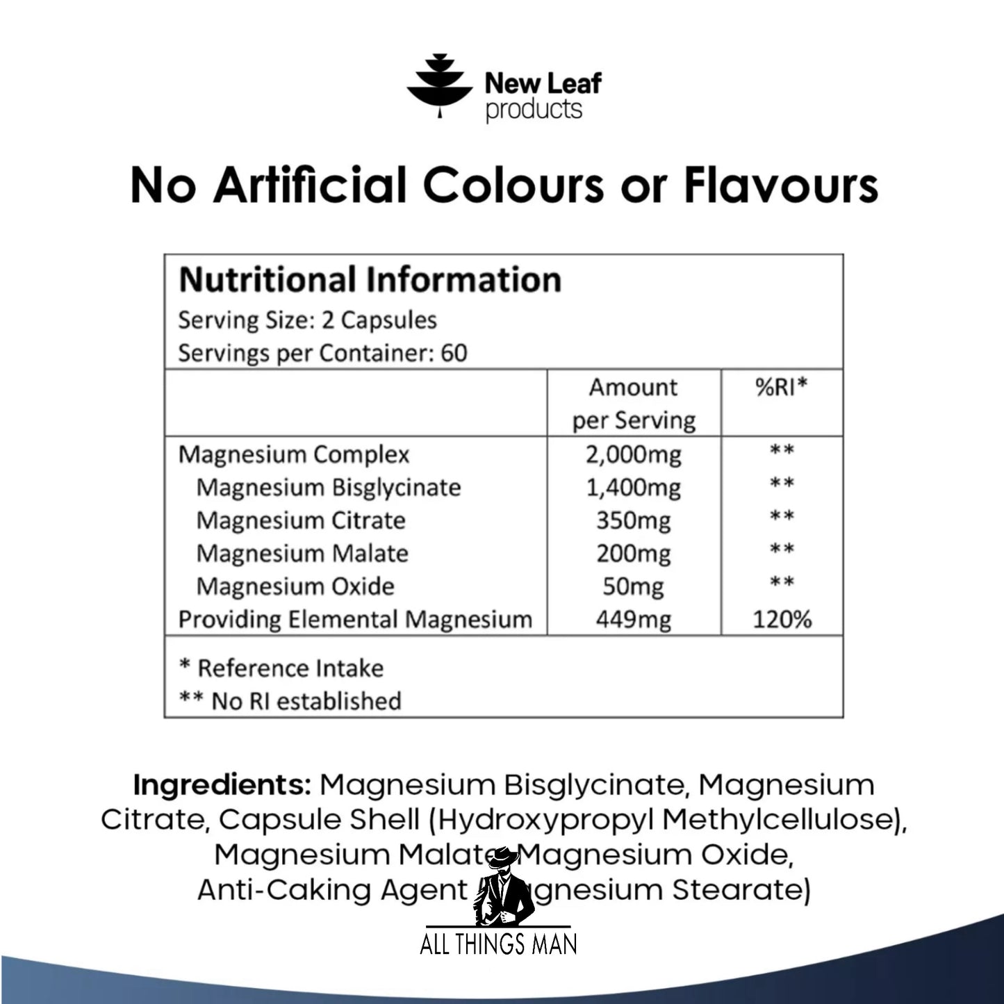 Magnesium Glycinate 4-in-1 Complex 2000mg - Hoë Sterkte Magnesium Kapsules