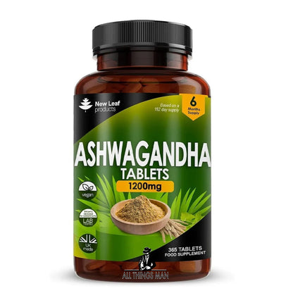 Ashwagandha 1200mg - 365 Vegan Tablets Pure Root Extract High Strength Capsules