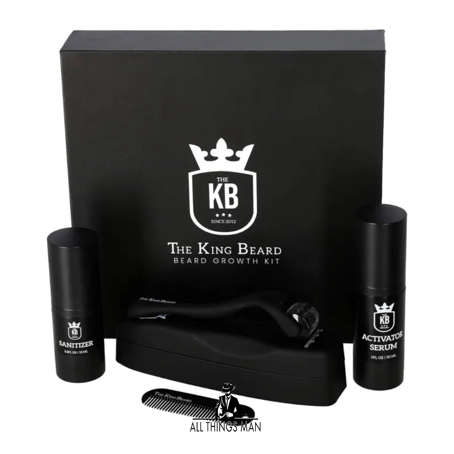 THE KING BEARD Growth Kit Facial Hair Care 4 Pcs Set with Activator Serum