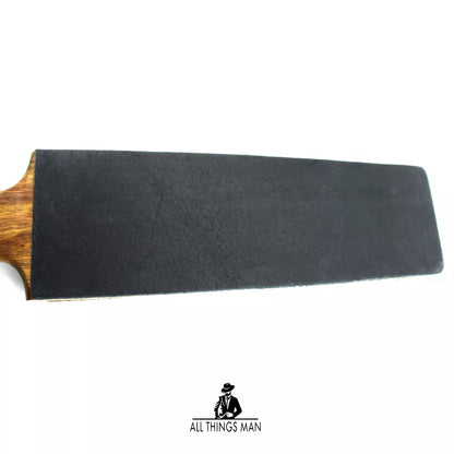 Leather Strop-Cut throat Razors Sharpening Strap Knives- Wood Handle Sharpener