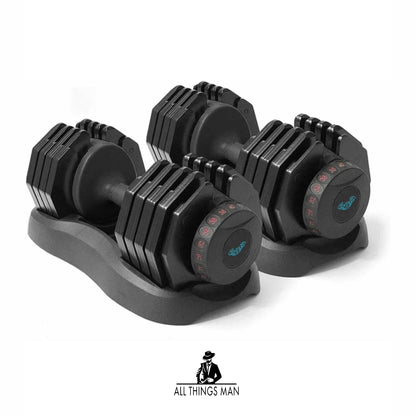 40kg Adjustable Dumbbells Pair - 5kg to 40kg - BrainGain Dumbbells