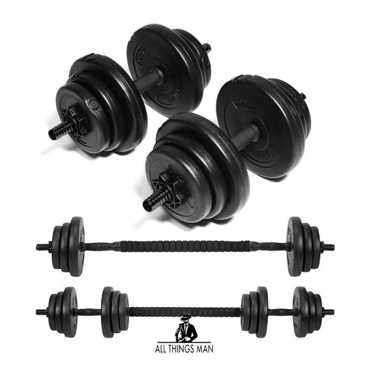 Adjustable Dumbbell Weights Set 20kg Barbell Hand Dumbbells Pair Home Fitness