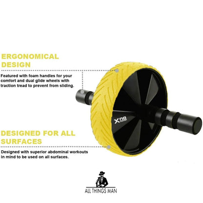 Ab Wheel Exercise Roller with knee mat Abdominal Core Strength Gym Fitness