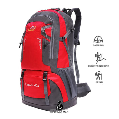 60L Hiking Camping Backpack Waterproof Mens Outdoor Travel Luggage Rucksack Bags