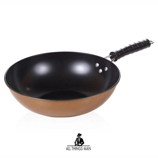 Copper Carbon Steel Induction Wok Chinese Stir Fry Non Stick Frying Pan 30cm 12".    ATM.CO.WO01A