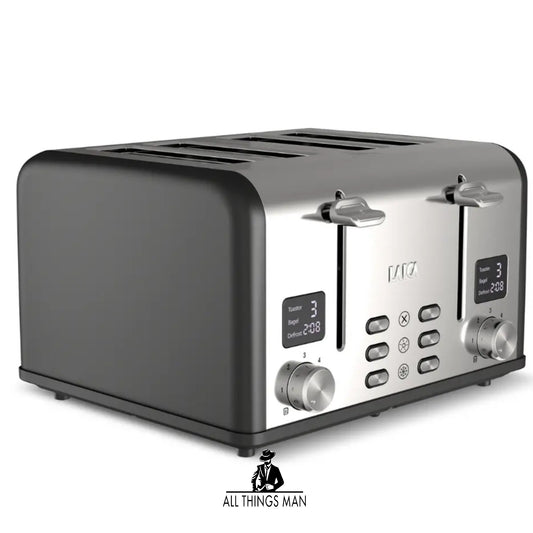 4 Slice Digital Toaster, Wide Slots, Defrost/Reheat, Browning Settings, Laica.       ATM.CO.SKA.TST01A