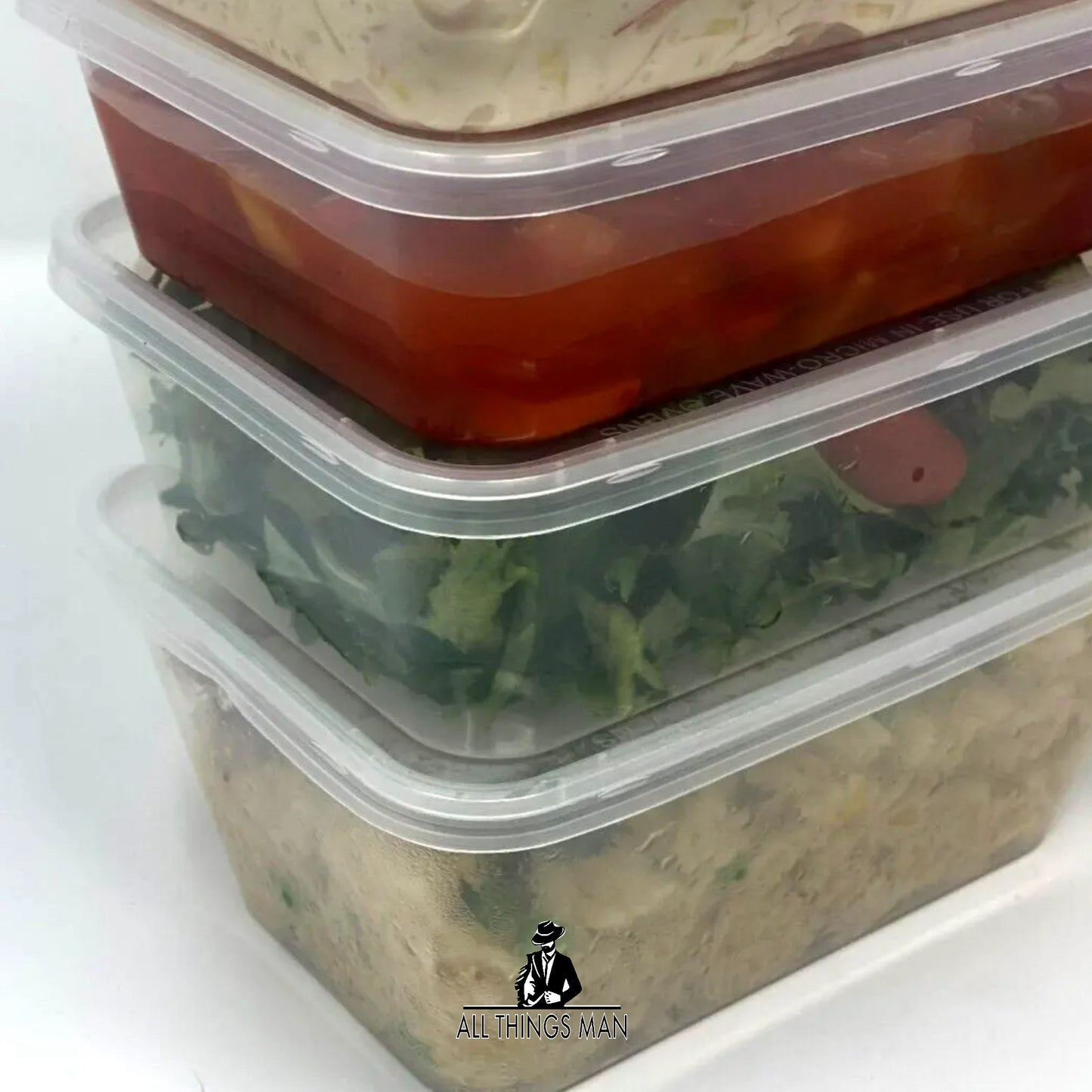 10 x Plastic Food Containers with lids Takeaway Microwave Freezer Safe Storage Boxes.          ATM.CO.STO.STCNR01B