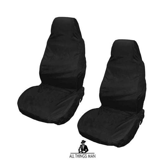 2Pcs Front Seat Covers Car Van Black Waterproof Protector Anti-dust Universal