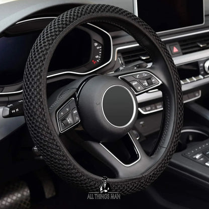 Universal Car Steering Wheel Cover Microfiber Gauze Breathable Anti-slip Black