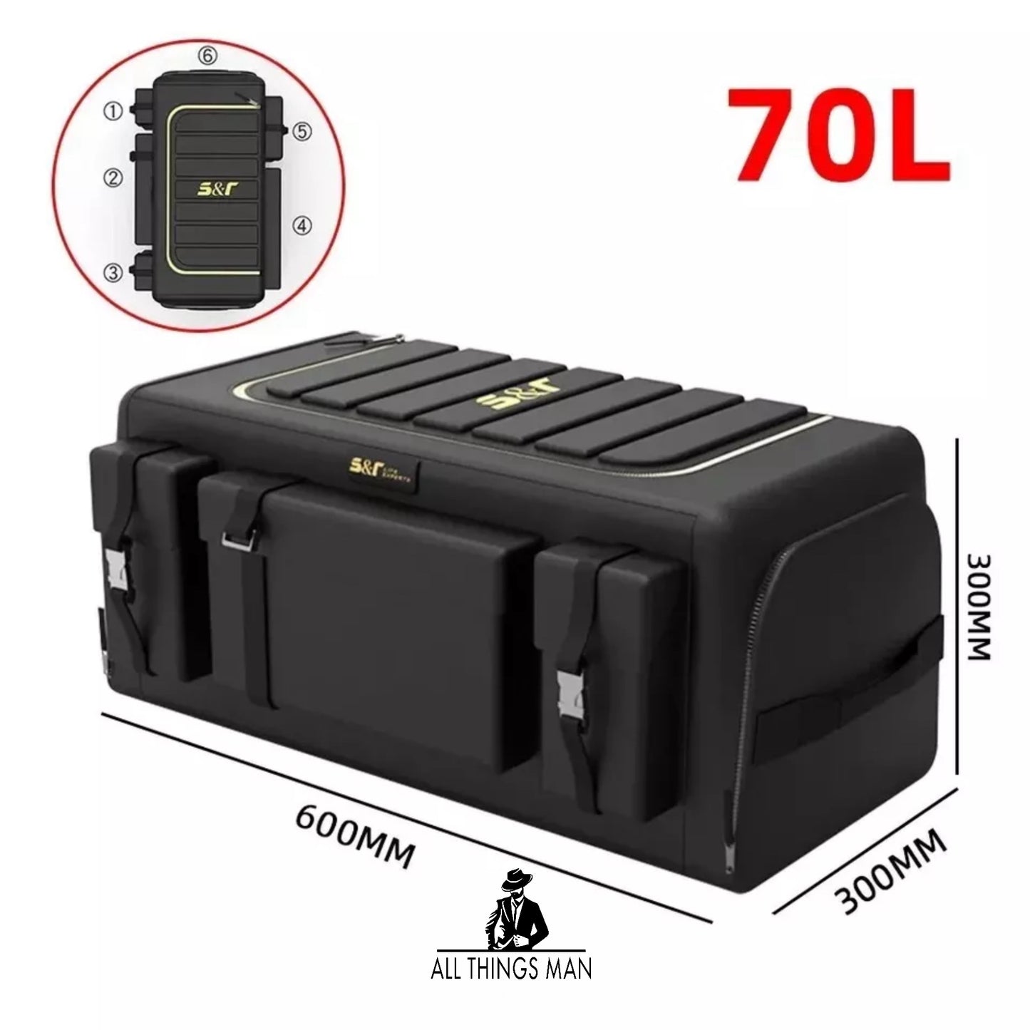 70L Car Trunk Storage Organizer With Lid Universal Car Trunk Organizer 70L Storage