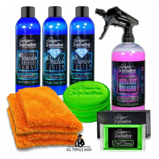 Car Restoration Kit Valeting Cleaning Polish Wax Wash Clay Set Pure Definition