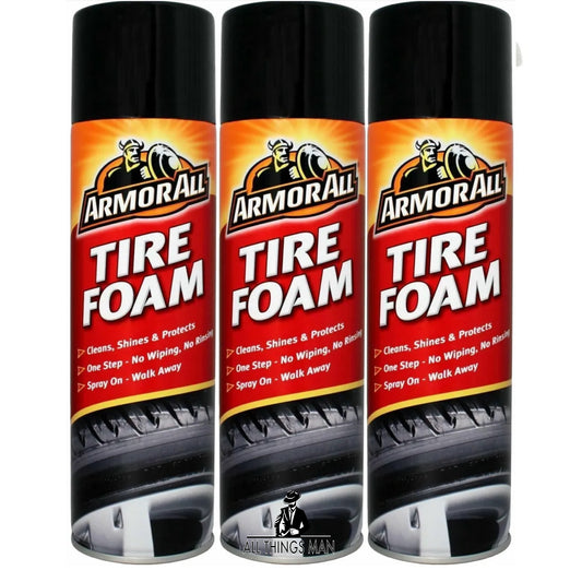 3 X ARMORALL TIRE FOAM CAR TYRE DRESSING SHINE SPRAY BACK TO BLACK CLEANER 500ML