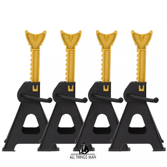 4pcs 3 Ton Heavy Duty Ratchet Axle Stands Car Van Floor Lifting Jack Adjustable