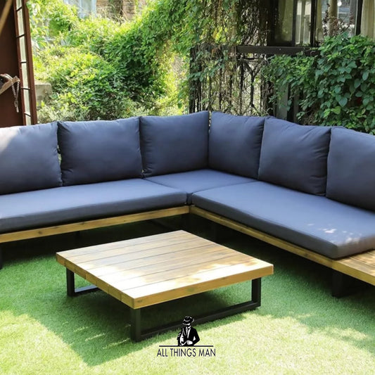 Outdoor Garden Furniture William Acacia L shape Corner Set