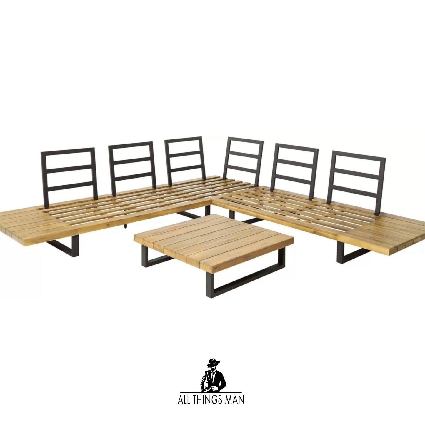 Outdoor Garden Furniture William Acacia L shape Corner Set