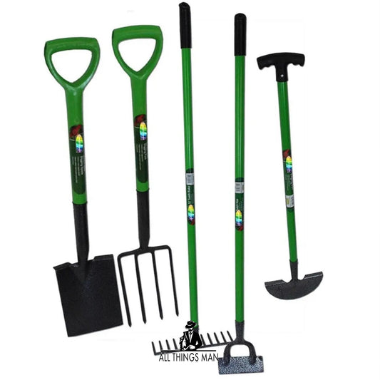 Gardening Tool Set Carbon Steel Heat Treated Rake Fork Hoe Spade Edging iron