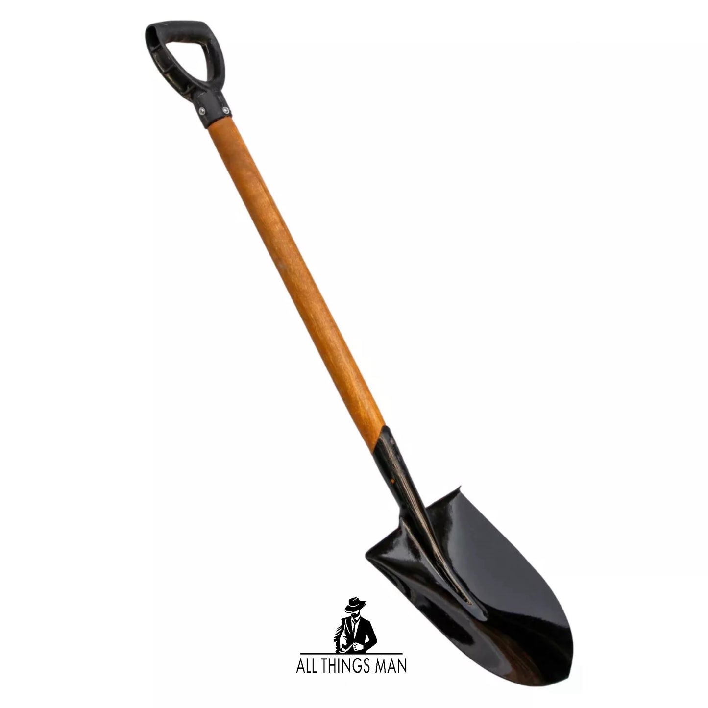 Garden Border Digging Spade, Round Pointed Shovel for Weeding, Planting