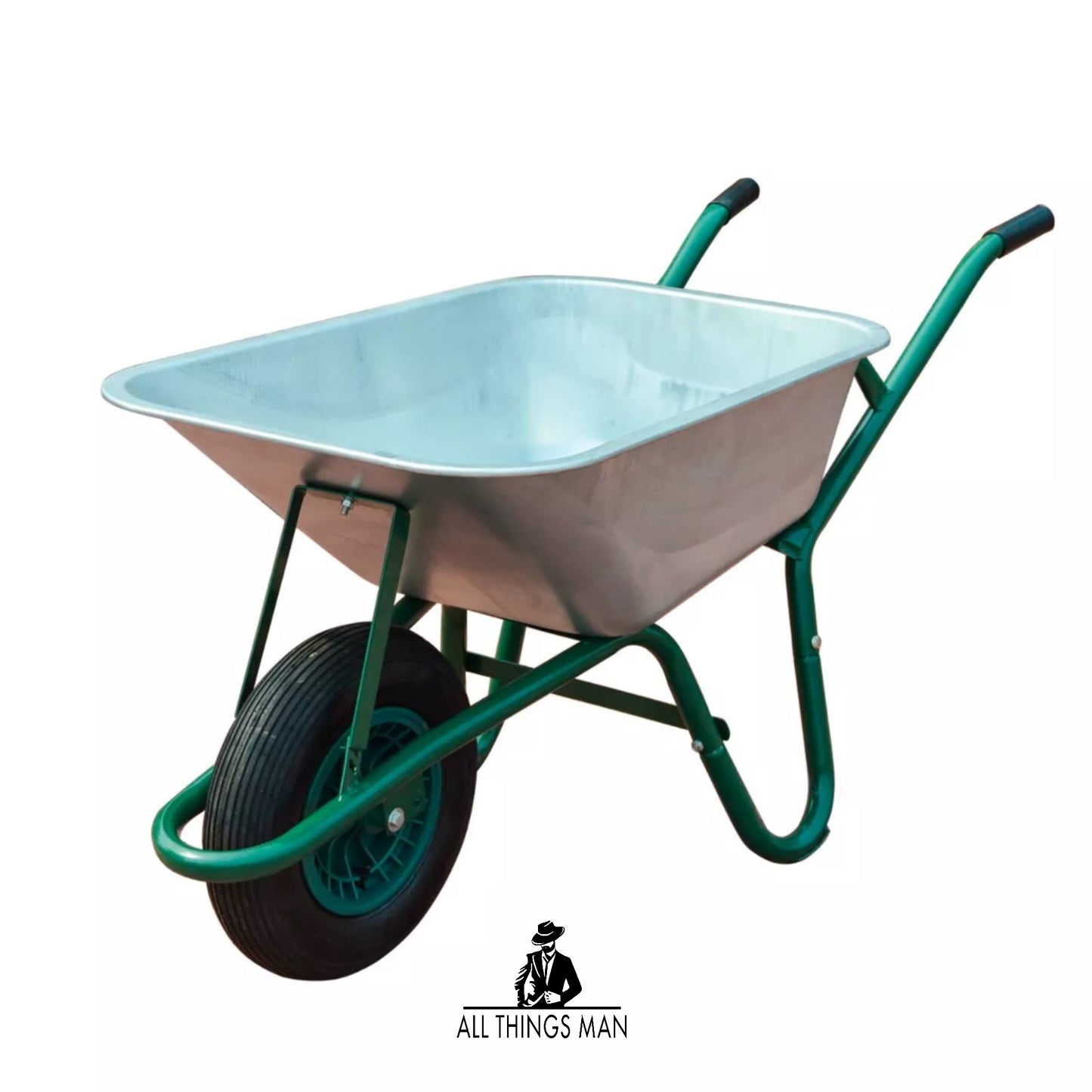 Neo 85L Large Wheelbarrow Home Garden Cart Galvanised with Pneumatic Tyre 150KG