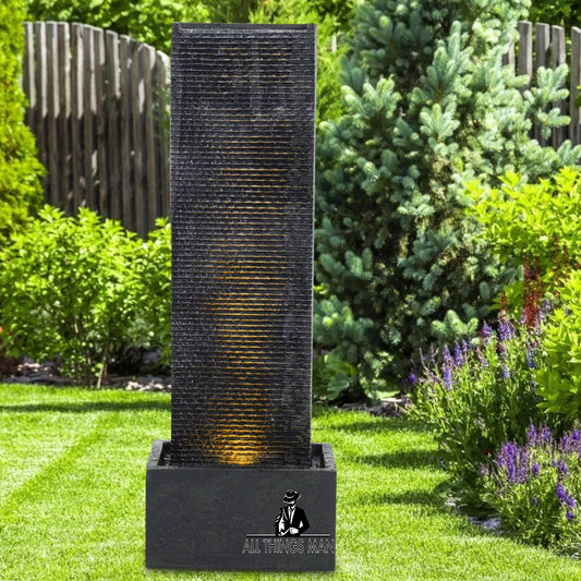 Cascading Garden Electric Water Feature Fountain Waterfall LED Pump Statue Decor