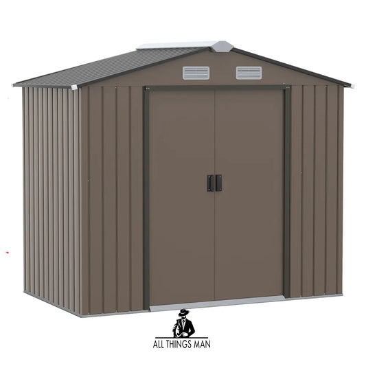 Outsunny Garden Shed Storage Unit w/Locking Door Floor Foundation Vent Brown