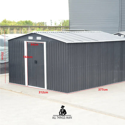 Metal Garden Shed 12 x 10ft Storage with Frame Sheds Bikes