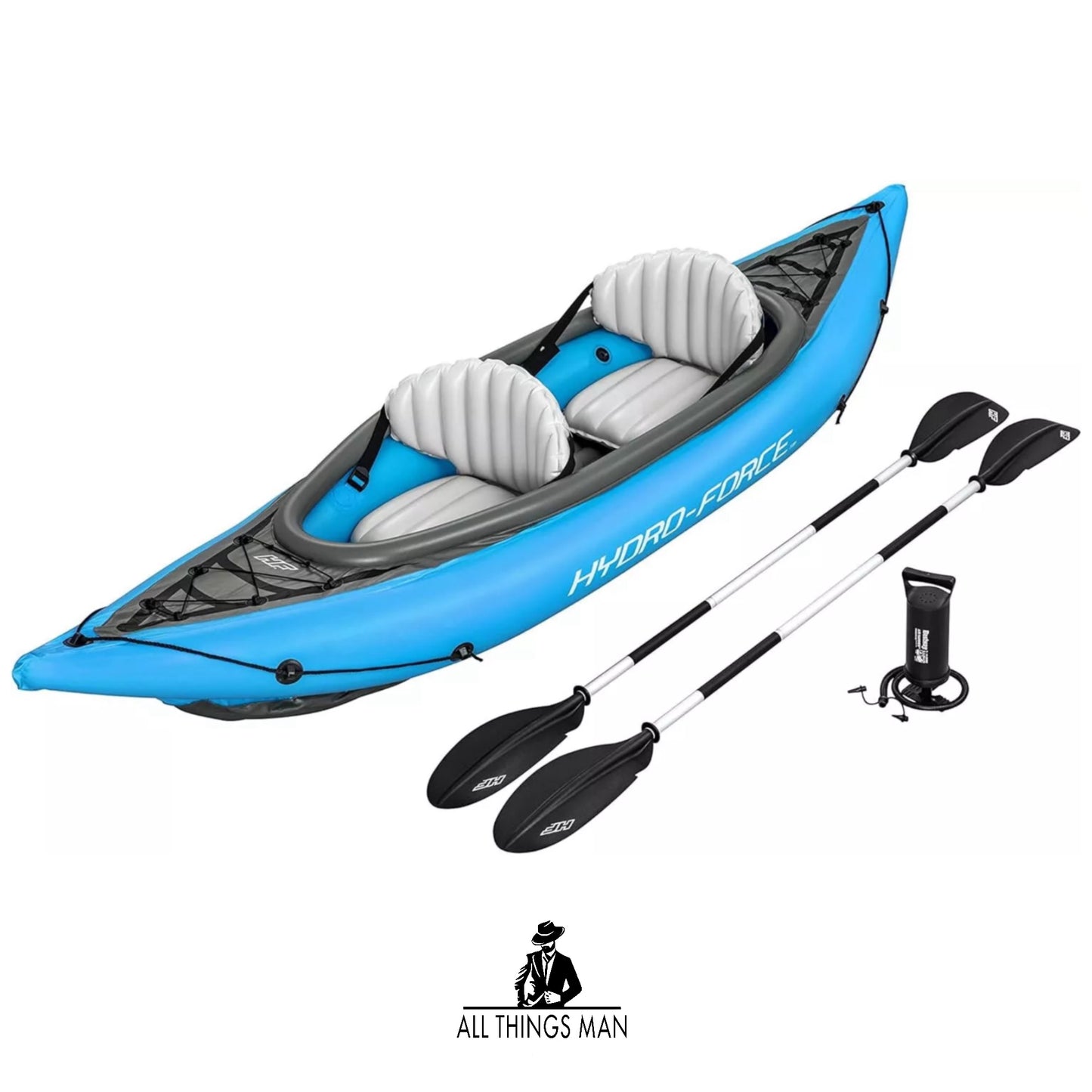 Bestway Hydro Force Kayak Inflatable Two Person Sea Water Canoe & Paddle & Pump