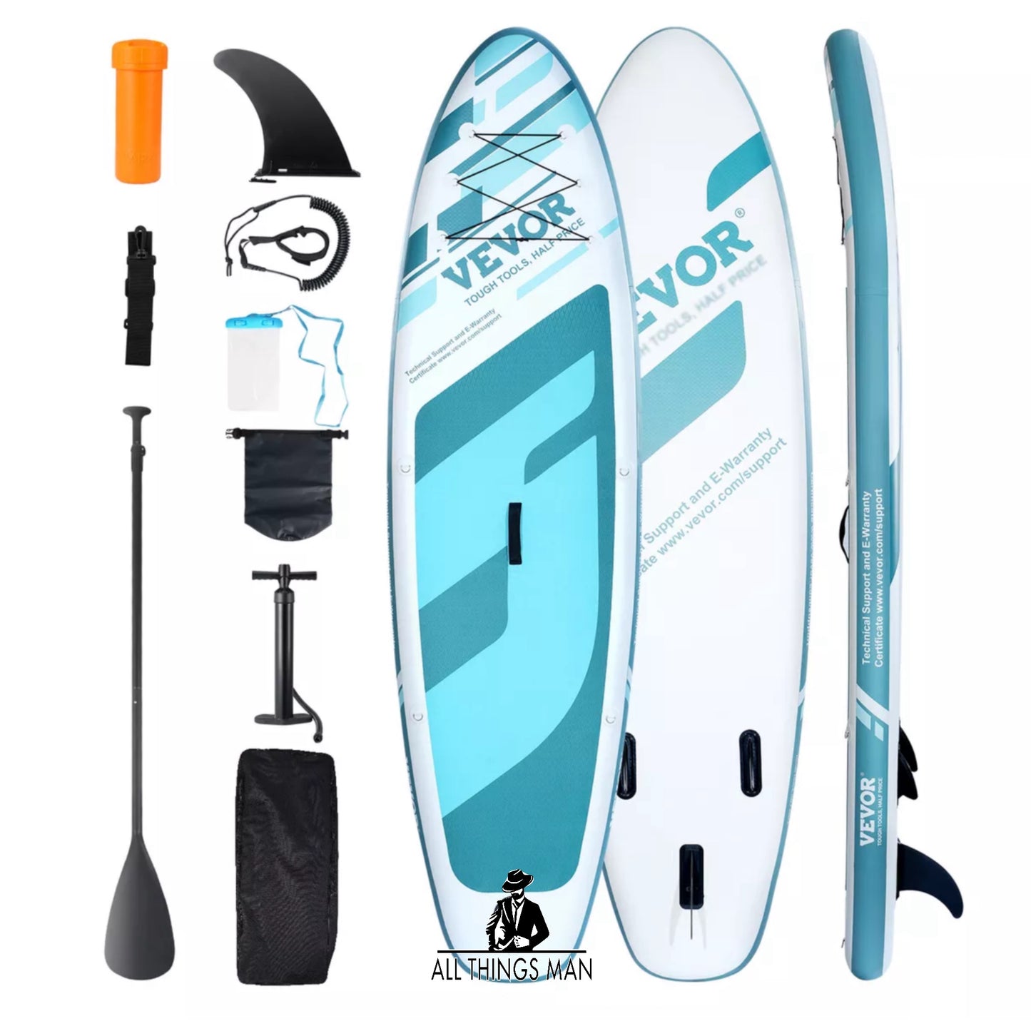 VEVOR Inflatable Stand Up PaddleBoard 11' Sup Surf Board with Paddle Accessory