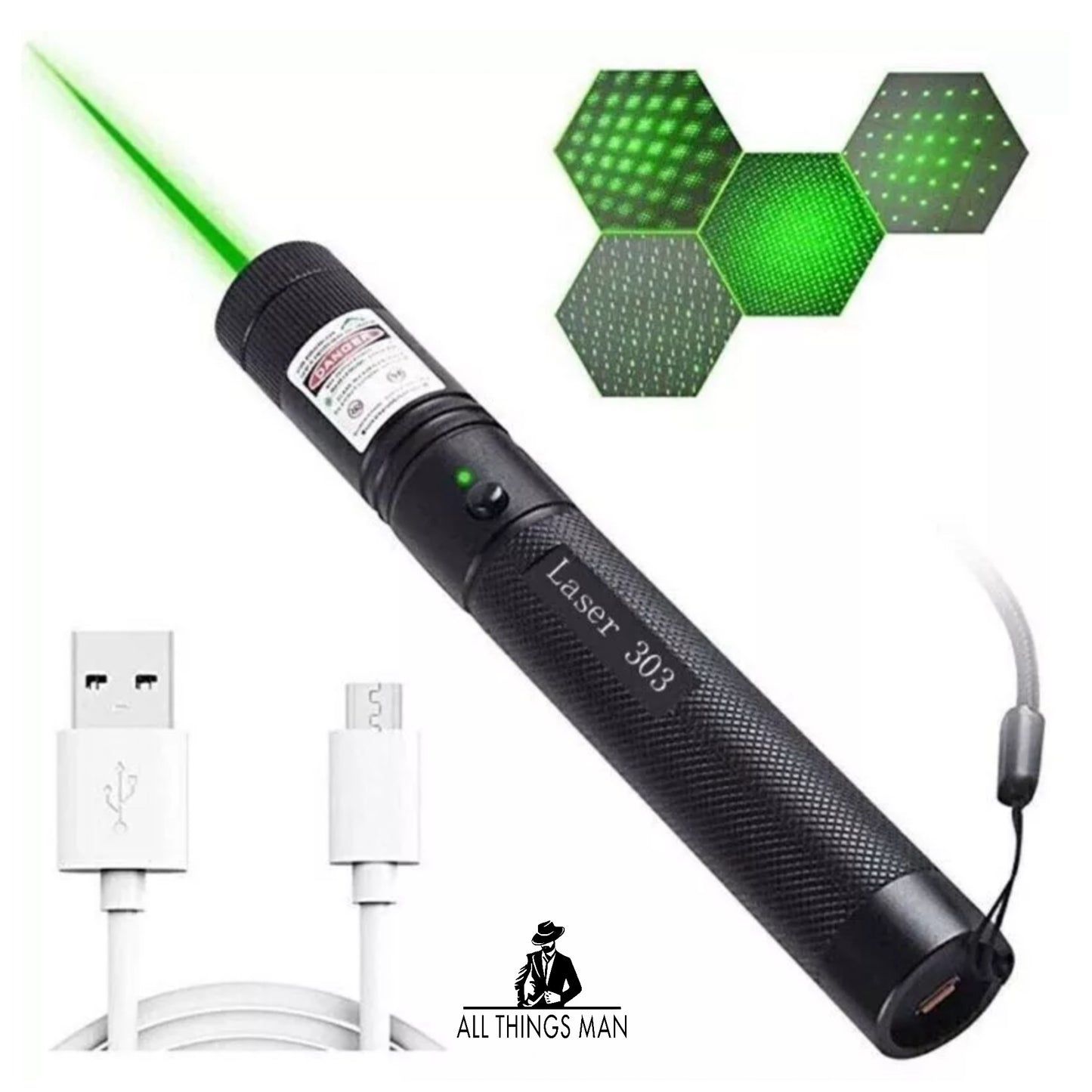 532NM Green Laser Pointer Pen 1000Miles Rechargable Torche Beam Lazer Pen