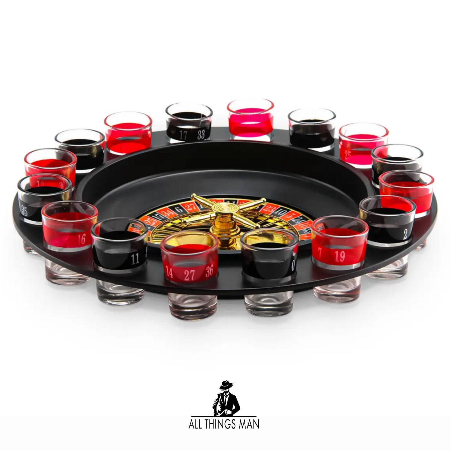 Casino Party Glasses Drinking Game Spin & Shot Drink Roulette Wheel Adults 18+