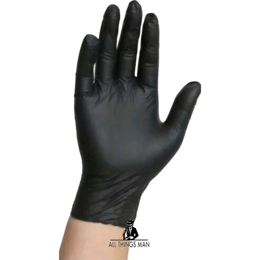 100 Black Disposable Nitrile Gloves Powder Latex Free Food Medical- Large