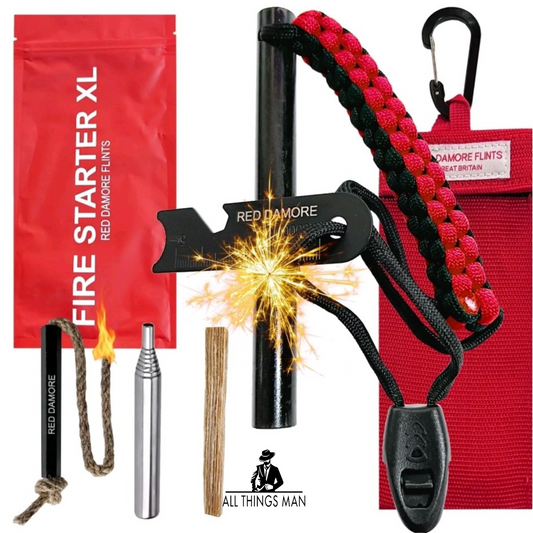 RED DAMORE Fire Starter Kit XL Ferro Rod Fire Steel Fire Striker