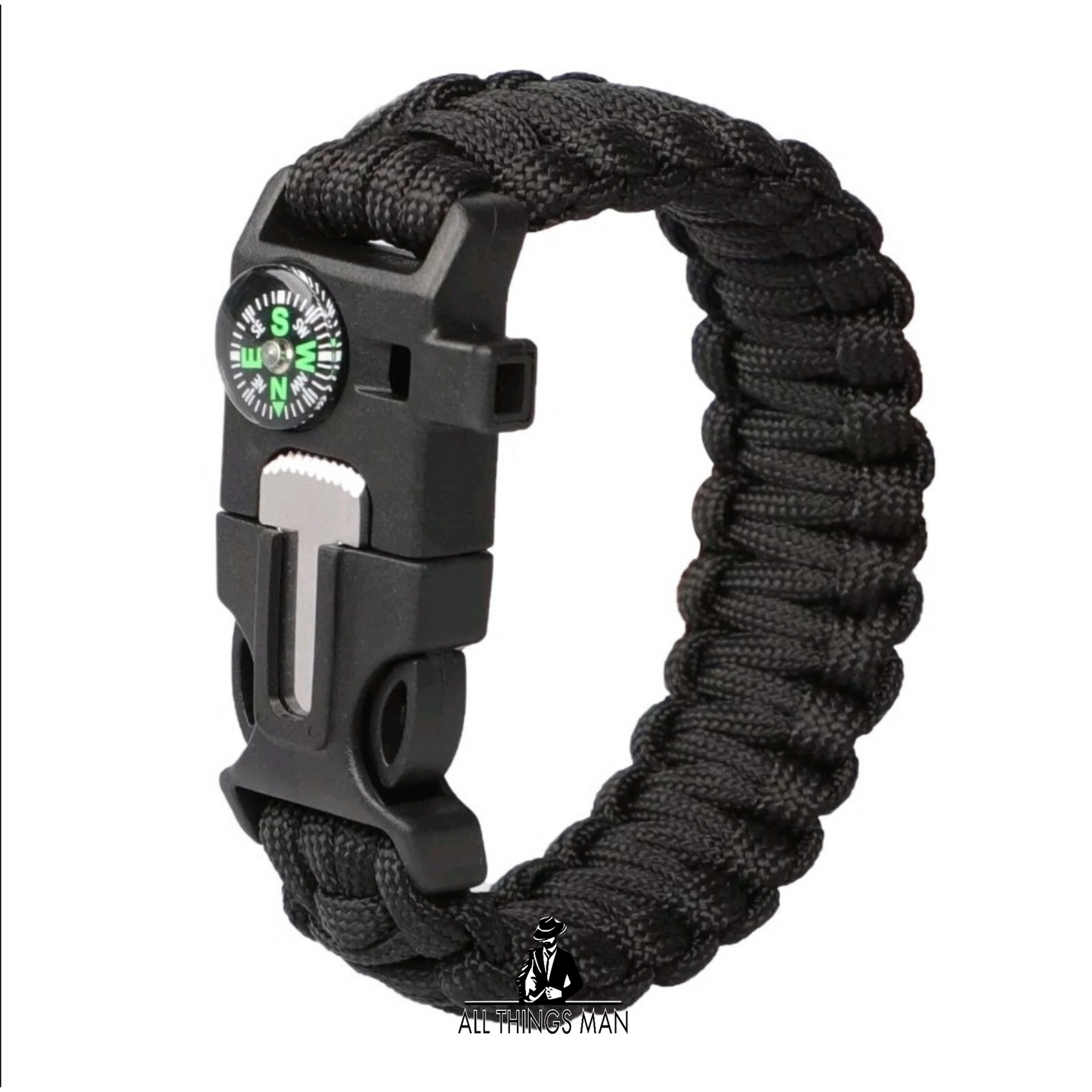 Paracord Bracelet Survival Kits Utility Firestarter Compass Whistle Rope Camping