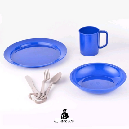 6x Camping Tableware Set Plate Dish Bowl Cup Reusable Mug for Travel Hiking